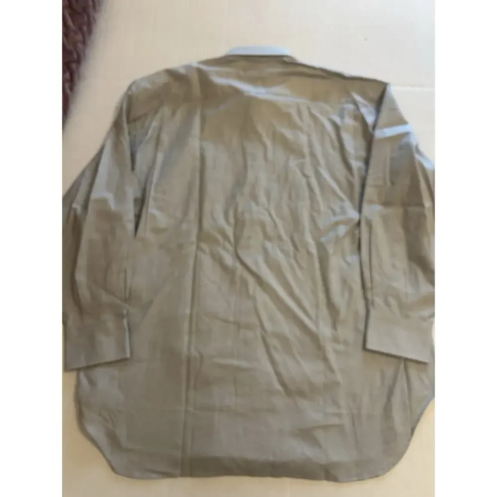 NWT hart schaffner marx Men’s Long Sleeve dress shirt Green Micro Chest Sz 17-33